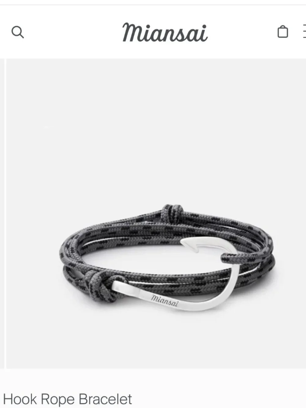 Miansai Hook Bracelet Concrete colored cord